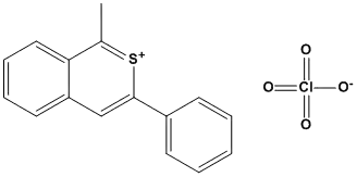 Molecular Structure of 75807-93-1 (2-Benzothiopyrylium, 1-methyl-3-phenyl-, perchlorate)